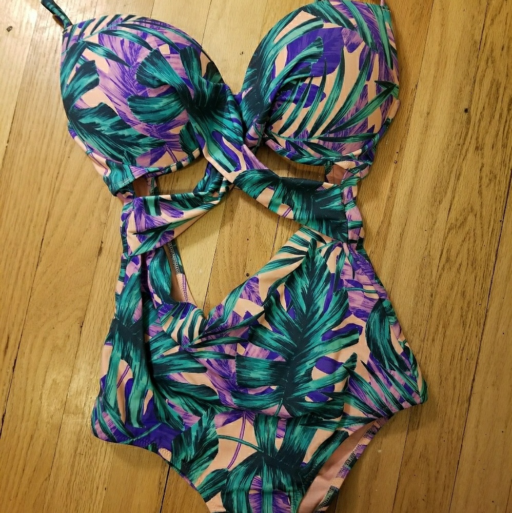 Tropical One Piece with Cutouts